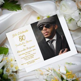 Alles Gute zum Geburtstag 50 Jahre Foto 50 Party Pergament Einladungen