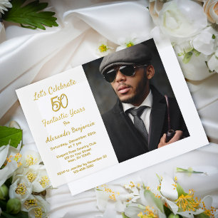 Alles Gute zum Geburtstag 50 Jahre Foto 50 Party Pergament Einladungen