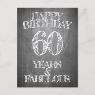 Alles Gute zum Geburtstag - 60 Jahre & Fantastisch Feiertagspostkarte