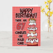 Alles Gute zum Geburtstag - 67 Jahre alt Karte (Gelbe Blume)