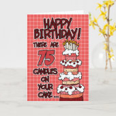 Alles Gute zum Geburtstag - 75 Jahre alt Karte (Gelbe Blume)