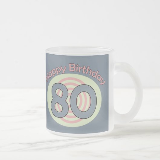 Alles Gute zum Geburtstag 80 Mattglastasse (Rechts)