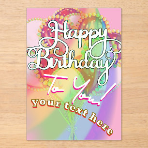 Alles Gute zum Geburtstag Acryleinladungen