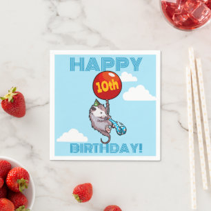 Alles Gute zum Geburtstag! Add AGE Opossum & Red B Serviette