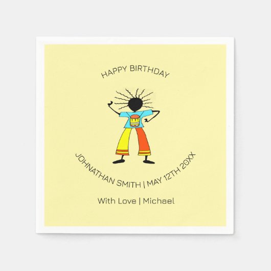 Alles Gute zum Geburtstag, afrikanischer Meister d Serviette (Vorderseite)