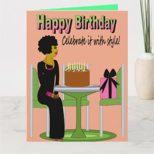 Alles Gute zum Geburtstag Afroamerikanische Dame G Karte