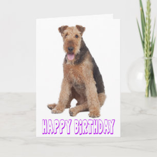 Alles Gute zum Geburtstag Airedale Terrier Welpen Karte