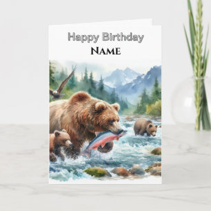 Alles Gute zum Geburtstag Alaskan Grizzly Bear   Karte