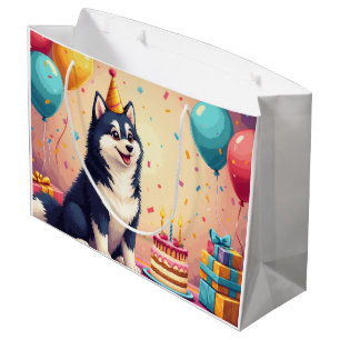 Alles Gute zum Geburtstag Alaskan Malamute Feier Große Geschenktüte