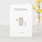 Alles Gute zum Geburtstag - Alte Bean-Karte Karte (Gelbe Blume)