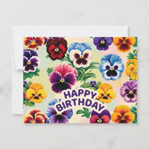 Alles Gute zum Geburtstag alte Stiefmütterchen-Blu Postkarte