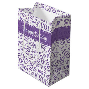 Alles Gute zum Geburtstag Alter 105 Nummernmuster Mittlere Geschenktüte