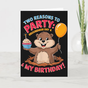 Alles Gute zum Geburtstag am Tag des Murmeltieres  Karte