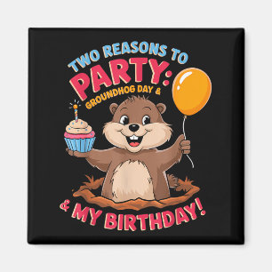 Alles Gute zum Geburtstag am Tag des Murmeltieres Magnet