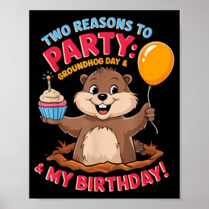 Alles Gute zum Geburtstag am Tag des Murmeltieres  Poster