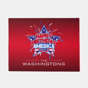 Alles Gute zum Geburtstag Amerika 4. Juli auf ROT Fußmatte