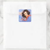 Alles Gute zum Geburtstag, Amerika. 4. Juli Retro- Quadratischer Aufkleber (Tasche)