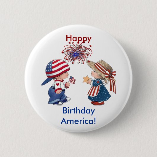 Alles Gute zum Geburtstag Amerika Button (Vorderseite)