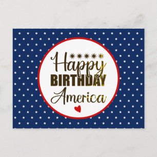 Alles Gute zum Geburtstag Amerika, Patriotisches R Postkarte