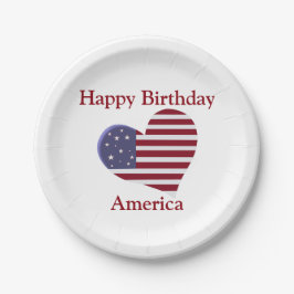 Alles Gute zum Geburtstag Amerika, rotes weißes Pappteller