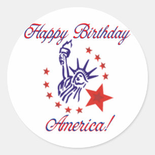 Alles Gute zum Geburtstag Amerika Runder Aufkleber