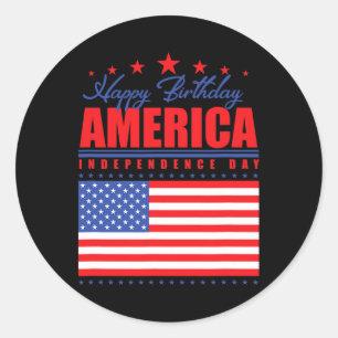 Alles Gute zum Geburtstag Amerika Unabhängigkeitst Runder Aufkleber