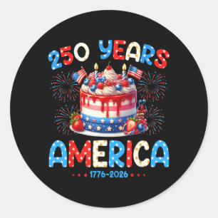 Alles Gute zum Geburtstag Amerika USA 250 Jahre Fr Runder Aufkleber