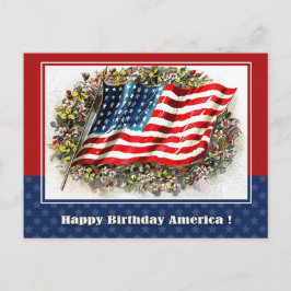Alles Gute zum Geburtstag, Amerika. Vintage US-Fla Postkarte