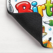 Alles Gute zum Geburtstag Angelköder und Haken Mousepad (Ecke)
