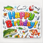 Alles Gute zum Geburtstag Angelköder und Haken Mousepad (Vorne)