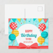 Alles Gute zum Geburtstag Ankündigungspostkarte (Vorne/Hinten)