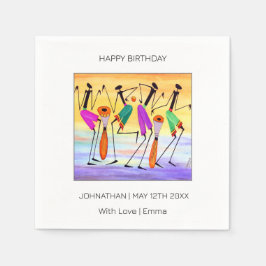 Alles Gute zum Geburtstag, Aquarellfarben, das Glü Serviette