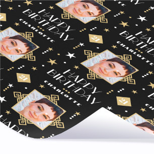 Alles Gute zum Geburtstag Art Deco Benutzerdefinie Geschenkpapier