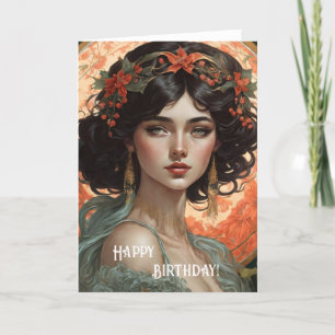 Alles Gute zum Geburtstag Art Nouveau Schönheit Nr Karte