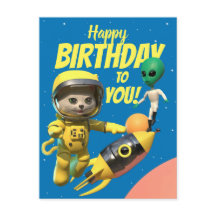 Alles Gute zum Geburtstag Astronaut und Alien Spaß