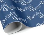 Alles Gute zum Geburtstag auf blau Geschenkpapier (Rolleneckpunkt)