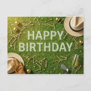 Alles Gute zum Geburtstag auf dem Golfplatz Green Postkarte