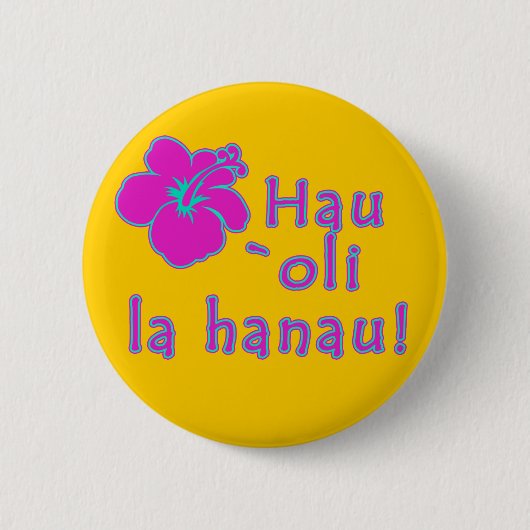 Alles Gute zum Geburtstag auf Hawaiianer Button (Vorderseite)