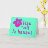 Alles Gute zum Geburtstag auf Hawaiianer Karte (Gelbe Blume)