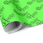 Alles Gute zum Geburtstag auf Neongrün Geschenkpapier (Rolleneckpunkt)