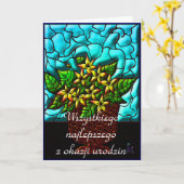 Alles Gute zum Geburtstag auf Polnisch Karte (Gelbe Blume)