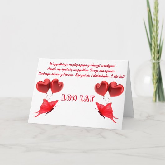 Alles Gute zum Geburtstag auf Polnisch Karte (Vorderseite)