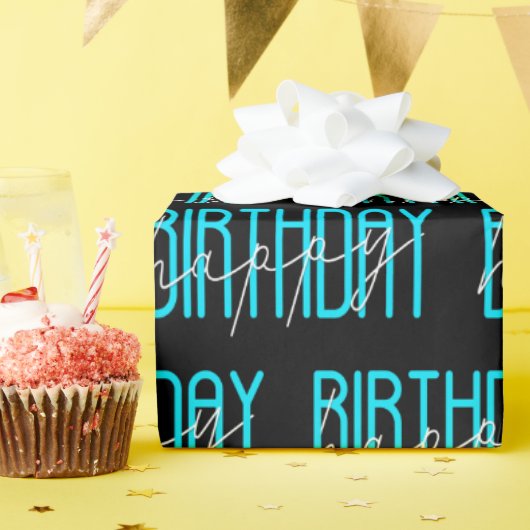 Alles Gute zum Geburtstag auf schwarz Geschenkpapier (Geburtstagsparty)