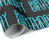 Alles Gute zum Geburtstag auf schwarz Geschenkpapier (Rolleneckpunkt)