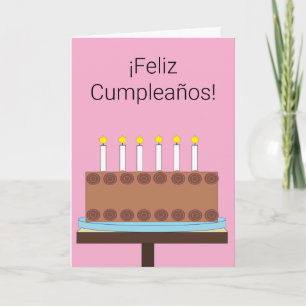 Alles Gute zum Geburtstag auf Spanisch: Pink Blank Karte