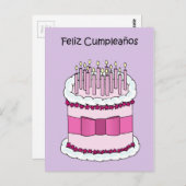 Alles Gute zum Geburtstag auf Spanisch Postkarte (Vorne/Hinten)
