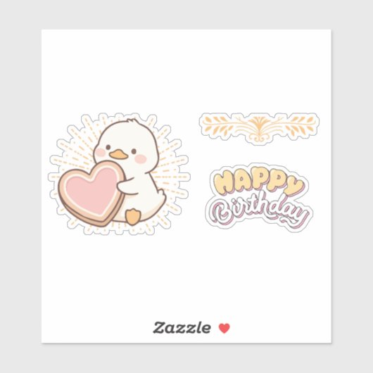 ALLES GUTE ZUM GEBURTSTAG  AUFKLEBER (Blatt)