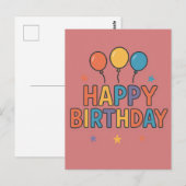 Alles Gute zum Geburtstag Aufkleber Postkarte (Vorne/Hinten)