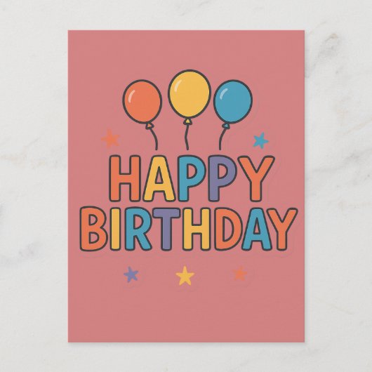 Alles Gute zum Geburtstag Aufkleber Postkarte (Vorderseite)