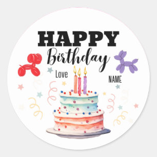 Alles Gute zum Geburtstag Aufkleber, runde Form Runder Aufkleber